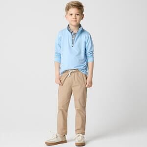 Crewcuts Active Boys Pants 3 Beige Pockets Drawstring Elastic Waist NWOT